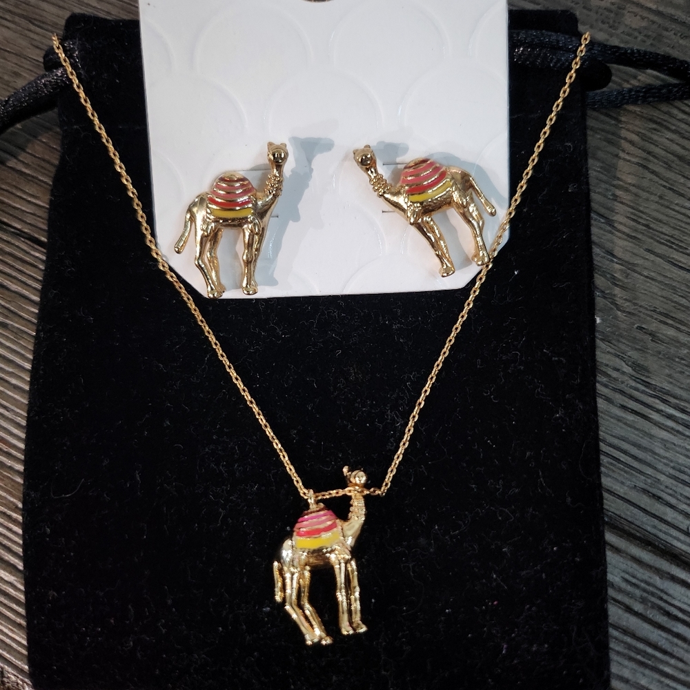 Kate Spade Camel Stud Earrings with Necklace - Picture 5 of 16